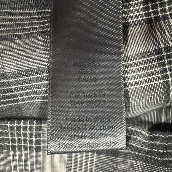 John Varvatos Gray Plaid Long Sleeve Roll Tab Sleeves Button Down Shirt XXL EUC - Picture 11 of 11